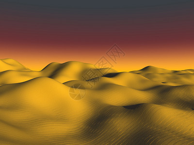 金色的沙丘在橙色的夕阳下熠生辉图片