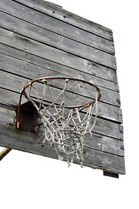 白色背景上孤立的户外篮球框图片