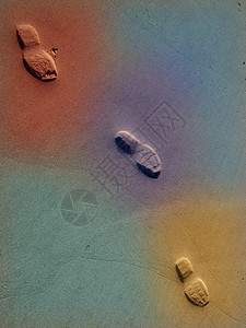 沙中脚印图片