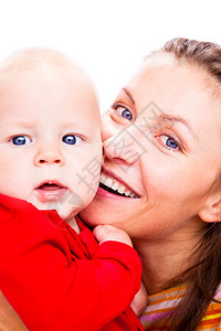 快乐妈和宝的肖像图片