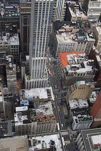 曼哈顿中城第五大道的俯视图背景图片