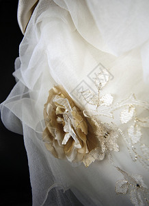 一件婚纱的细节面料的颜色图片