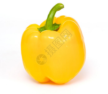 孤立的白色背景上的黄辣椒粉背景图片