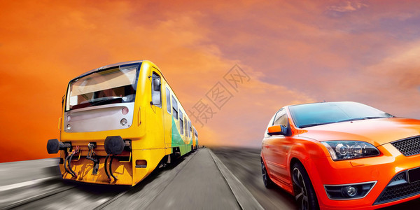 火车和跑车的速度图片