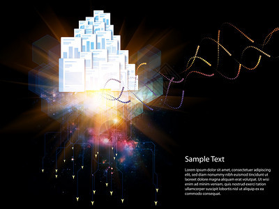 文档页面和抽象图形元素在文档处理办公通信息共享和虚拟现实方图片
