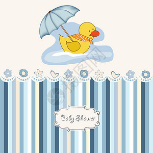 带鸭子的婴儿洗澡公告卡图片