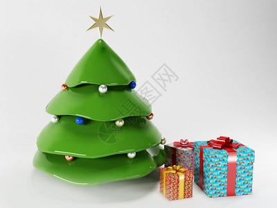 圣诞树和新年礼物图片