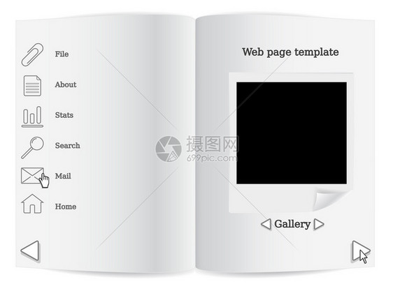 黑白网页模板图片