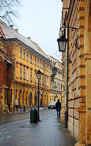 克拉科夫的老街图片