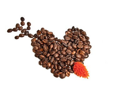 咖啡豆和箭头的心图片