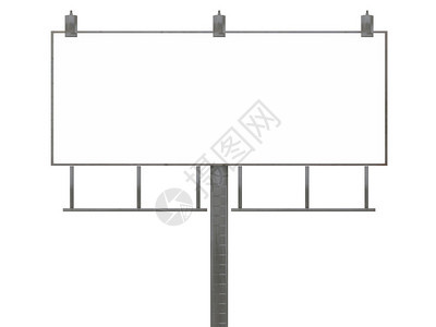 孤立在白色背景上的空白广告牌背景图片