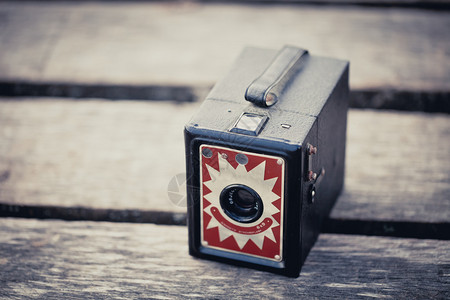 漂亮的老式盒子相机背景图片