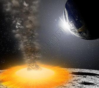 小行星对宇宙中行星的攻击流星撞图片