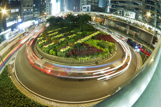 香港环岛夜间交通图片