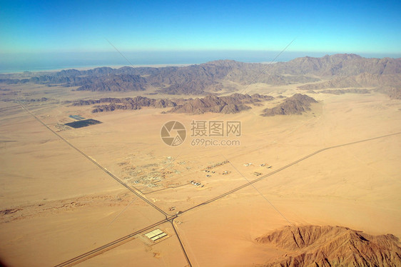 鸟瞰沙漠和山西奈半岛图片