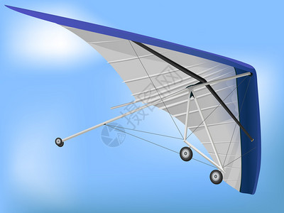 Hanglider滑翔伞翼飞过蓝天插画图片
