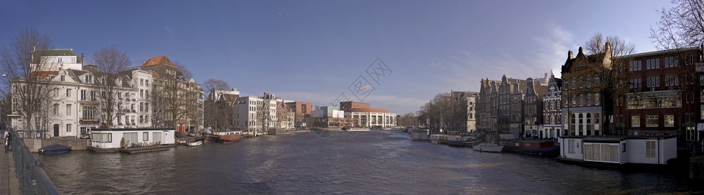 荷兰阿姆斯特丹市中心全景观HeldonCityc背景图片