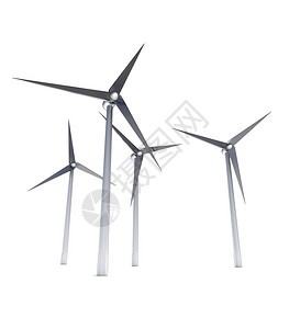 白色背景的孤立风能源概念图片