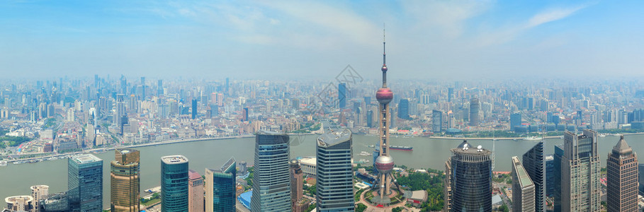上海城市空中全景与摩图片