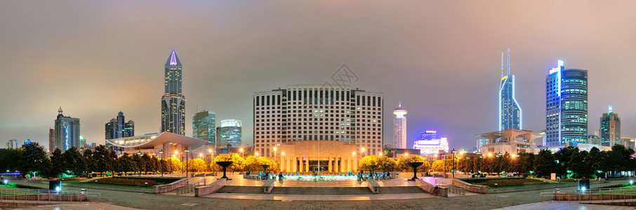 上海夜幕全景城市摩图片