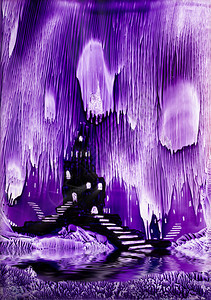 国王的紫色城堡蜡画图片