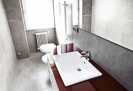 红色洗手间有厕所管子加热器熔岩图片