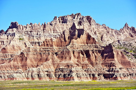荒地风景荒地景观砂岩侵蚀的尖顶和尖峰美国恶地公园美国图片