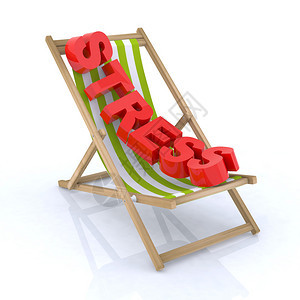 带压力的沙滩椅写3d插图图片