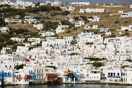 希腊岛米科诺斯是游轮旅游的热图片