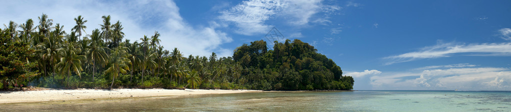 绿松石热带波利尼西亚天堂棕榈滩海洋SeaCrystalWaterBorneoInd图片