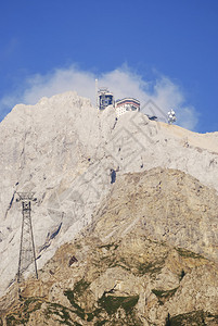 在Ehrwald的Zugspitze山上的Cabel公图片