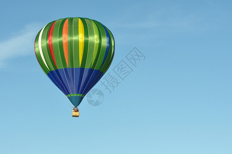 绿色和蓝色热气球图片