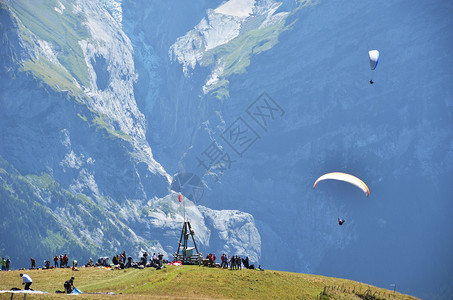 滑翔伞场地瑞士少女峰地区图片
