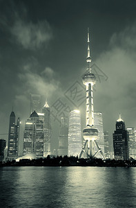 上海黑白夜景图片