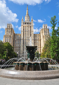 照片莫斯科高层大楼背景图片