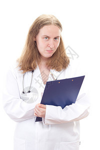 年轻女医生有剪贴板的年轻女医生等图片