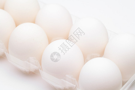 塑料容器中的白鸡蛋图片