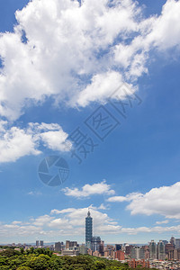 台北市风景与摩天大楼在亚洲图片
