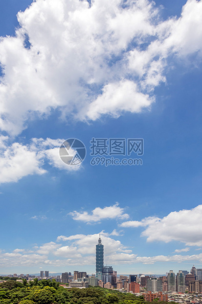 台北市风景与摩天大楼在亚洲图片