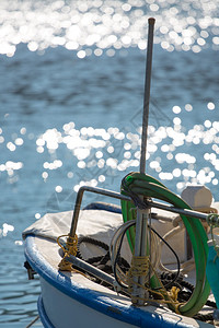 福立体字渔船前面的细节鱼是希腊饮食的重要组成部分对于这样一个小国来说背景