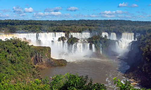 Iguazu岛在阿根廷与巴西接壤的边界上背景图片