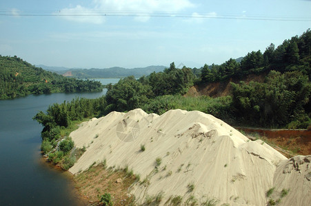 农村绿地自然景观及湖泊与河流图片素材