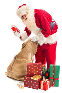 圣诞老人终于在他的礼物袋里找到图片