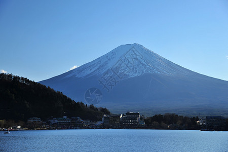 从河口湖看富士山图片