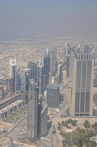 迪拜哈利法塔从世界上最高的建筑哈利法塔BurjKhalifa鸟瞰迪拜市中心背景