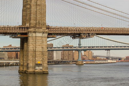 美国纽约布鲁克林大桥建筑细节图片
