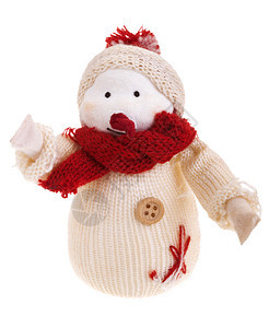 穿着羊毛制成的西装的雪人圣诞装饰品图片