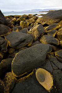 在兰萨罗特岛的叶子泡沫岩石西班牙风景石头天图片