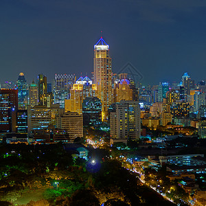 曼谷市风景曼谷夜景在图片