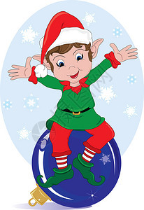 一个可爱的圣诞小精灵的滑板图象背景图片